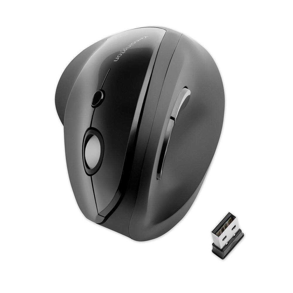 Left. Kensington - Kensington K75501WW Pro Fit Ergo Vertical Wireless Mouse for Right Hand Use - Black - Black.