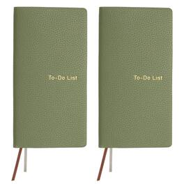 Unique Bargains - 2pcs Leather To Do List Notepads 160 Pages 6.5x3.2 Inch Daily Planner Notebook for Business Personal Schedule - Green