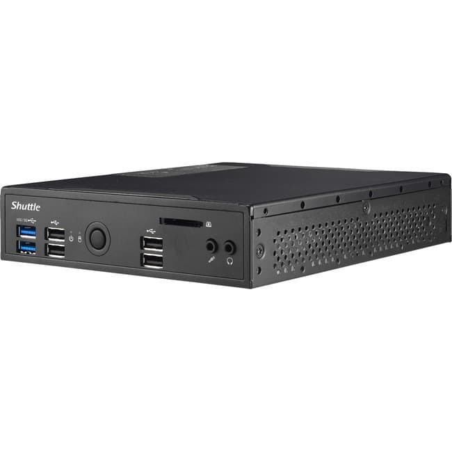 Shuttle - XPC slim DS20U Barebone System - Slim PC - Socket BGA-1528 - 1 x Processor Support - Celeron 5205U 1.90 GHz - Black