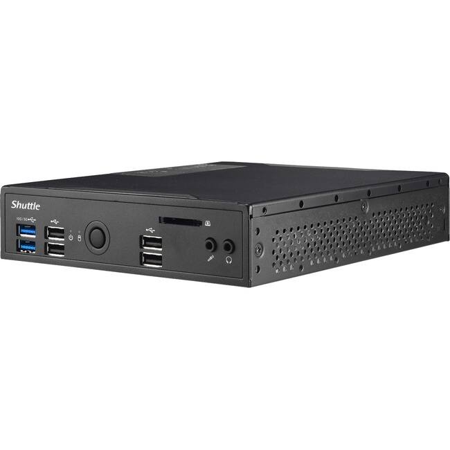 Front. Shuttle - Shuttle XPC slim DS20U Barebone System - Slim PC - Socket BGA-1528 - 1 x Processor Support - Celeron 5205U 1.90 GHz - Black.