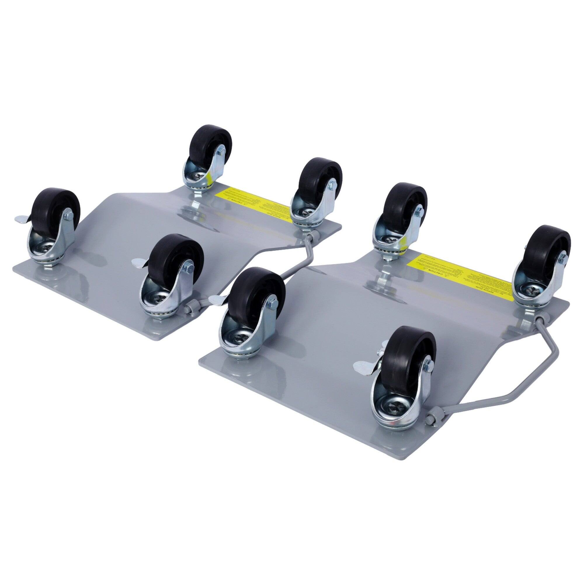 Alt View 5. Boyel Living - 4Pack 6000lb Capacity Heavy Duty Wheel Dolly Gray with Brakes Anti Slip Tire Mover - Gray.