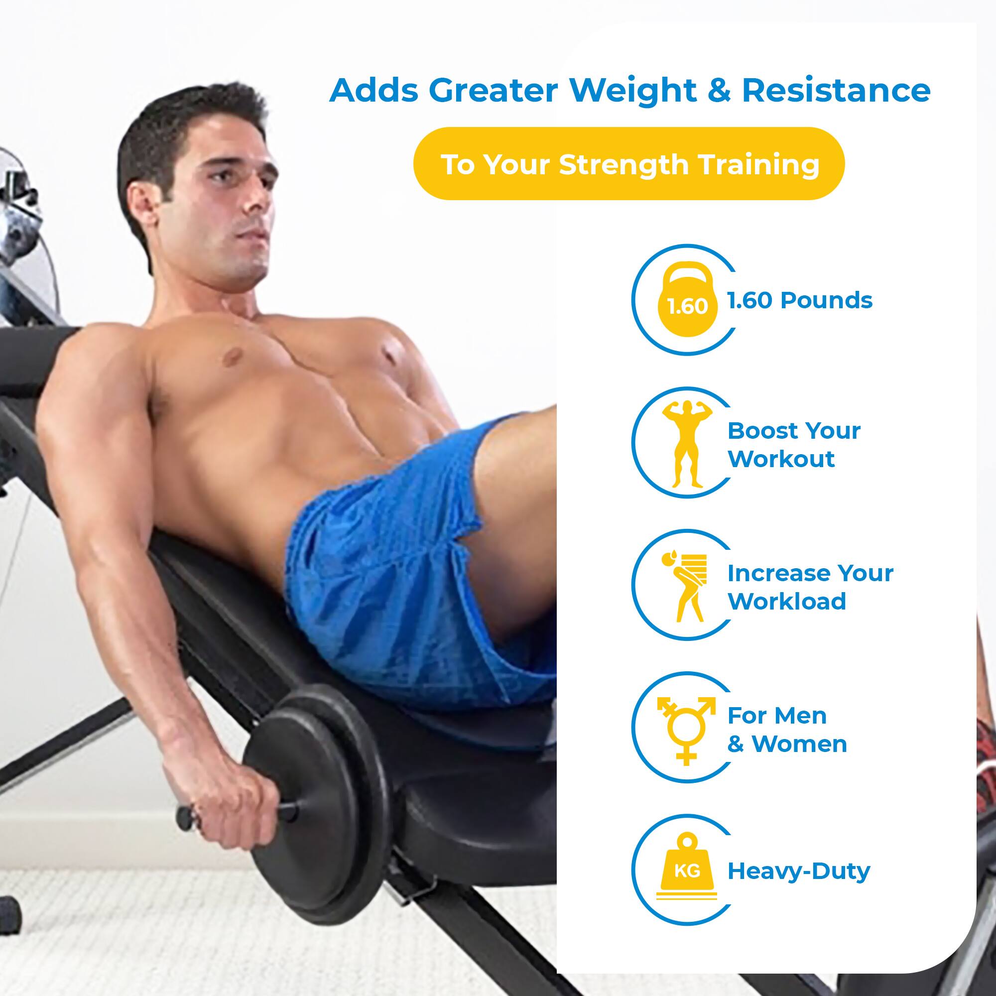 Adds Greater Weight & Resistance To Your Strength Training

1.60 Pounds

Boost Your Workout

Increase Your Workload

For Men & Women

Heavy-Duty