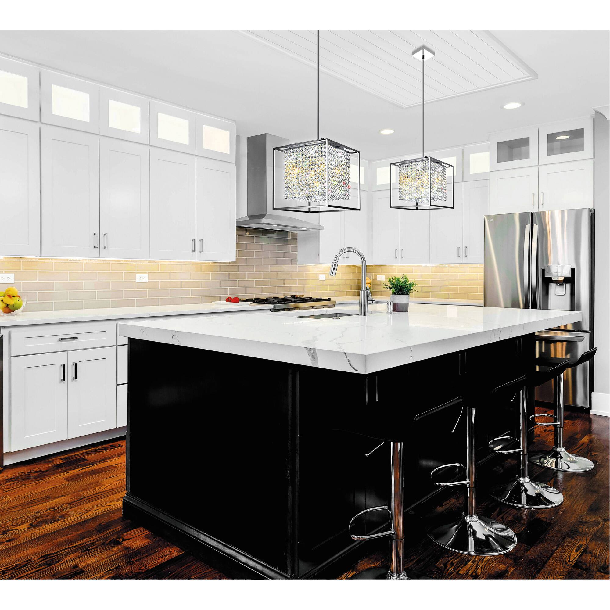 Alt View 2. CWI Lighting - Cube 3 Light Chandelier With Chrome Finish - Chrome.