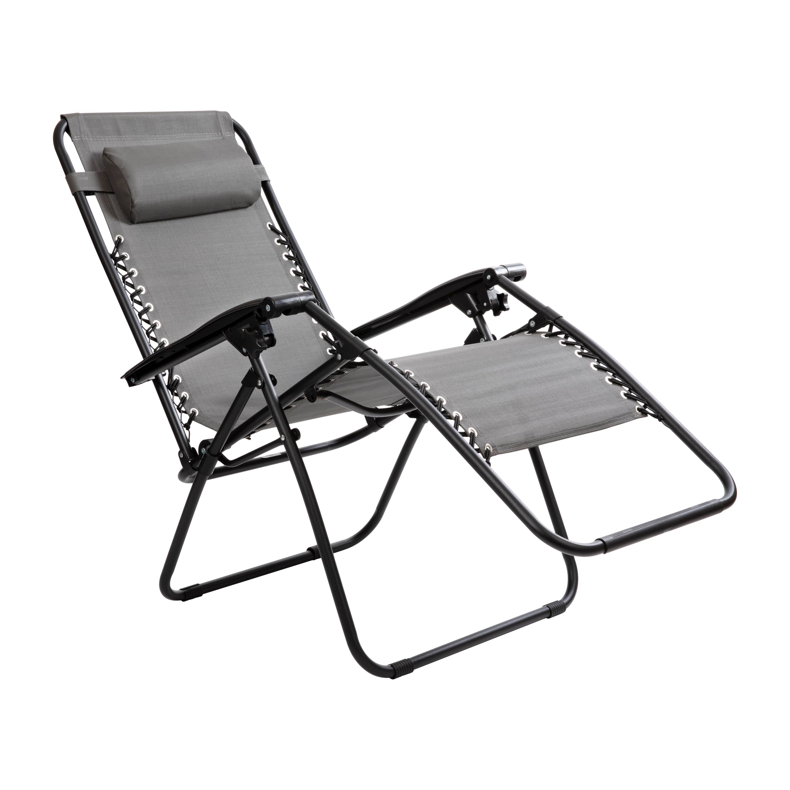 Alt View 9. Emma + Oliver - 2 Pack Adjustable Mesh Zero Gravity Lounge Chair with Cup Holder Tray - Gray.