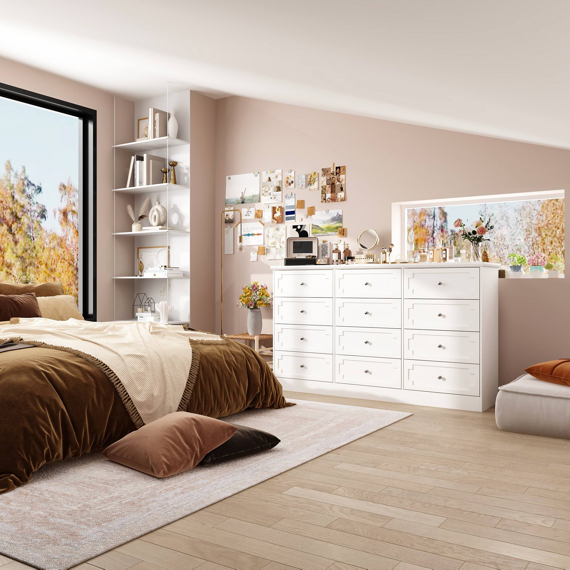 Alt View 6. FUFU & GAGA - FUFU&GAGA 12 - Drawer Dresser: Elegant Storage for Multi - Scenes - White.
