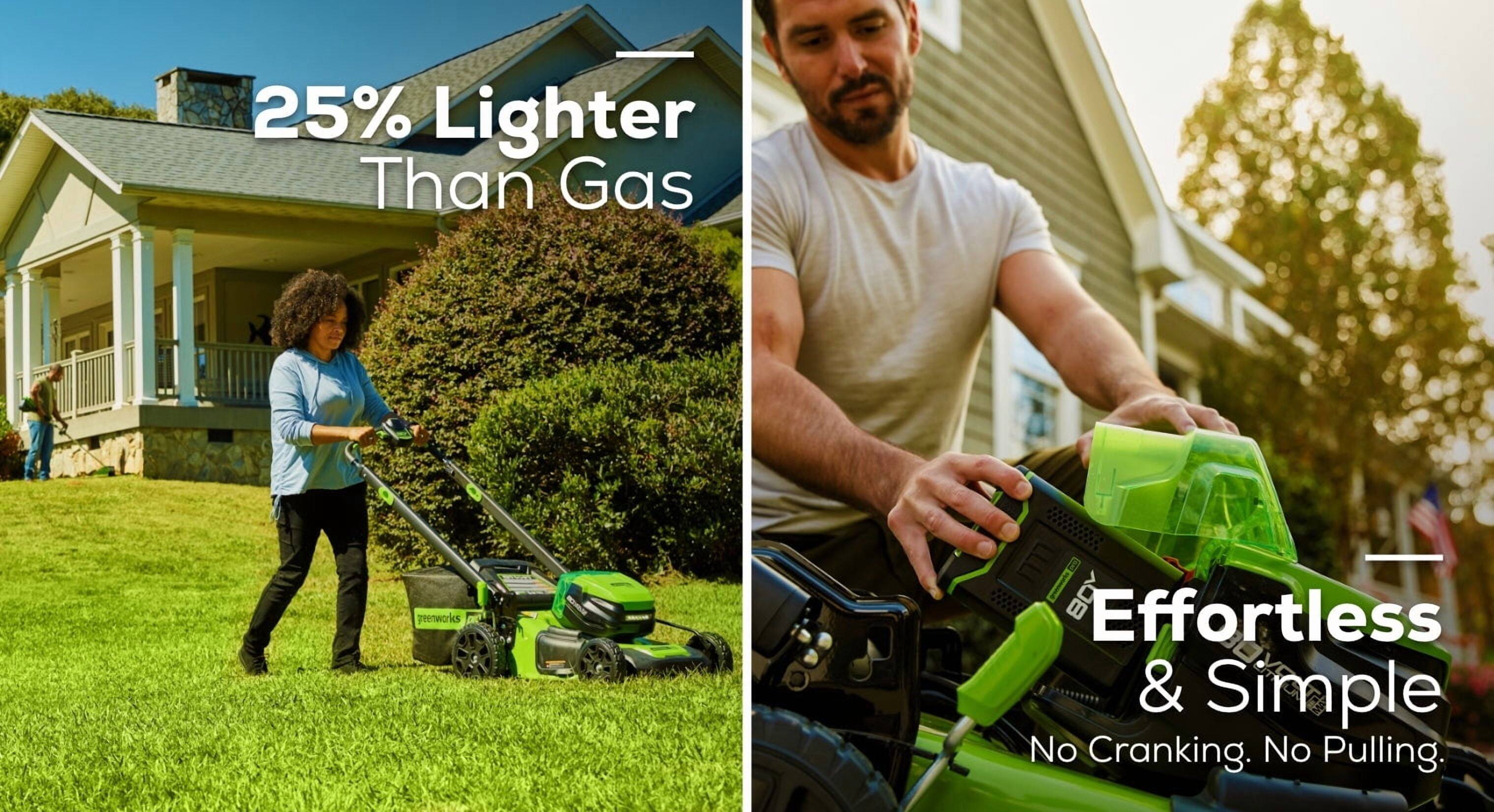 - 25% Lighter Than Gas
- Effortless & Simple
- No Cranking. No Pulling.
