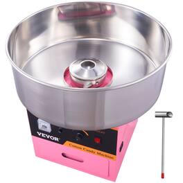 VEVOR - Electric Cotton Candy Machine, 1000W Candy Floss Maker, Commercial Cotton Candy Machine with Stainless Steel Bowl - Pink