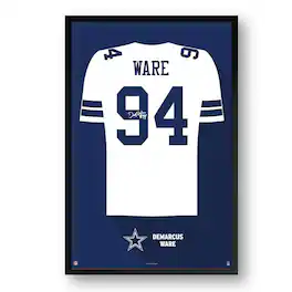 Sporticulture - DeMarcus Ware Dallas Cowboys Framed 14" x 20" Retired Jersey Art Print - Multicolor