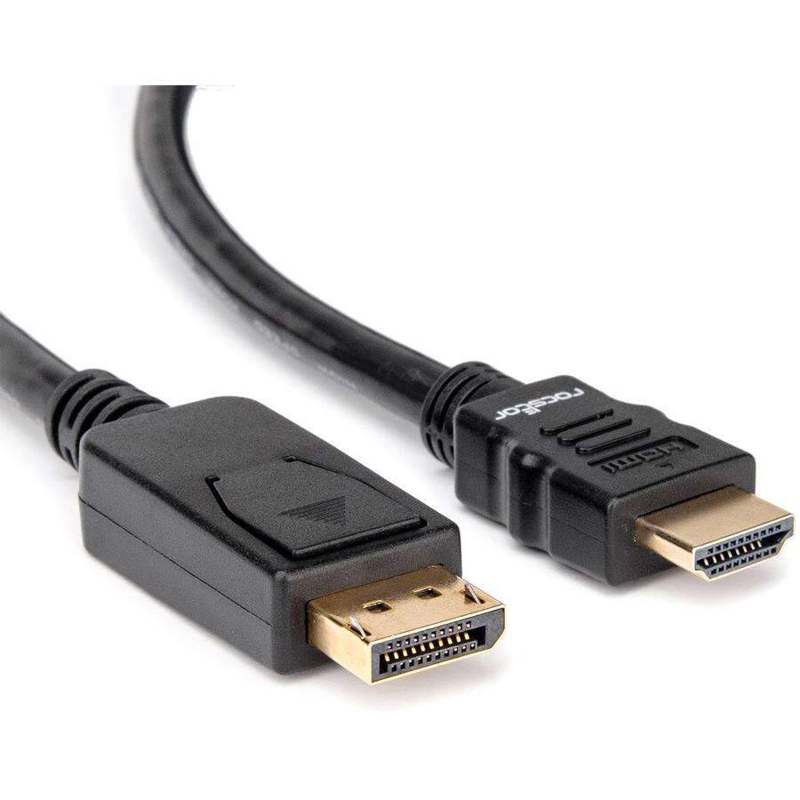 Alt View 5. Rocstor - 6FT/2M DISPLAYPORT TO HDMI 4K CABLE HDMI MALE TO DISPLAYPORT MALE - Black.