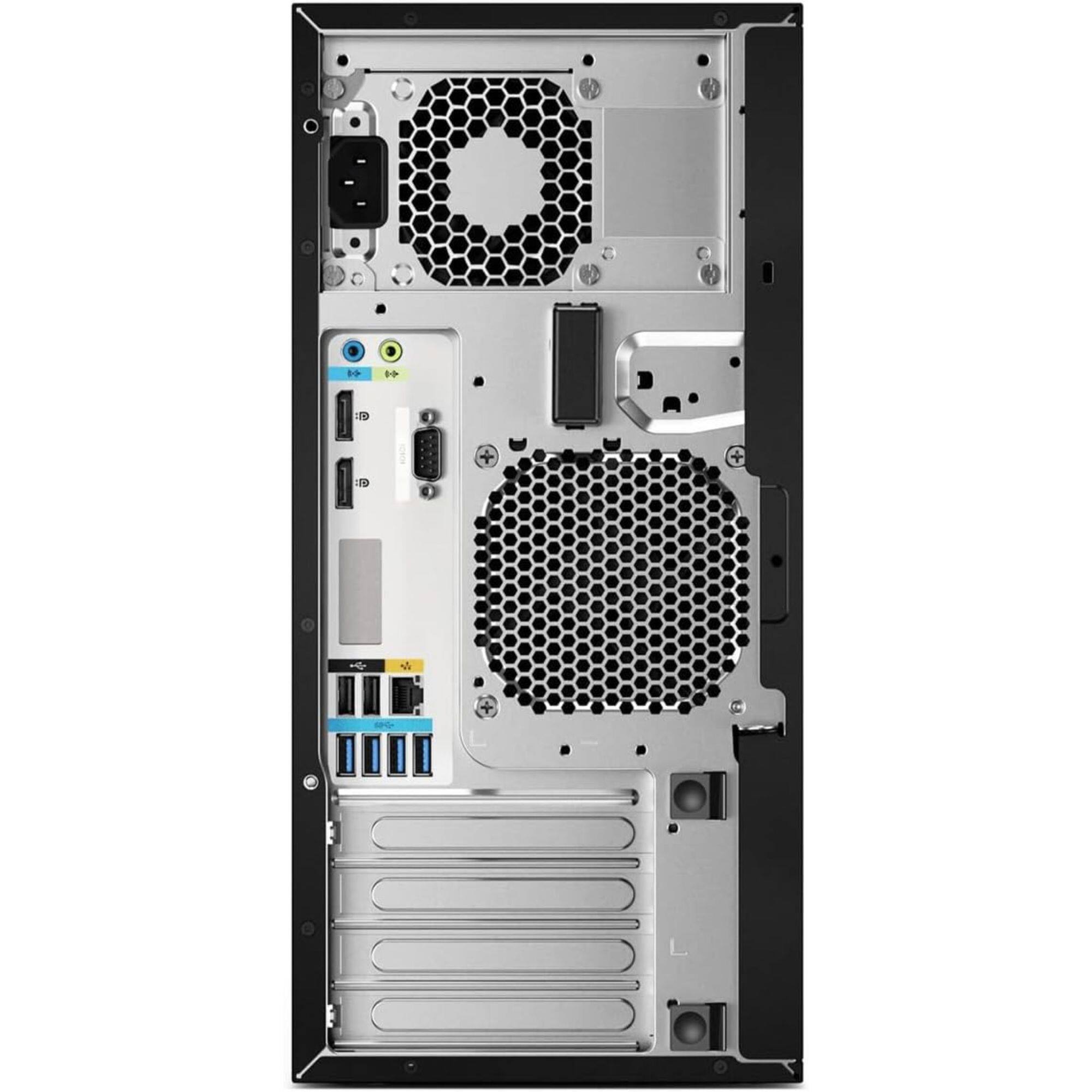 Alt View 3. HP - Z2 Tower G4 Workstation Intel Xeon E-2144G 3.6 GHz 16 GB DDR4 512 GB SSD NVIDIA Quadro P2000 Windows 11 Pro Desktop - Black.