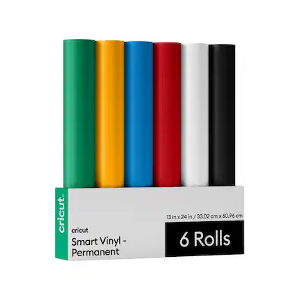 cricut Smart Vinyl - Permanent
13 in x 24 in / 33.02 cm x 60.96 cm
6 Rolls