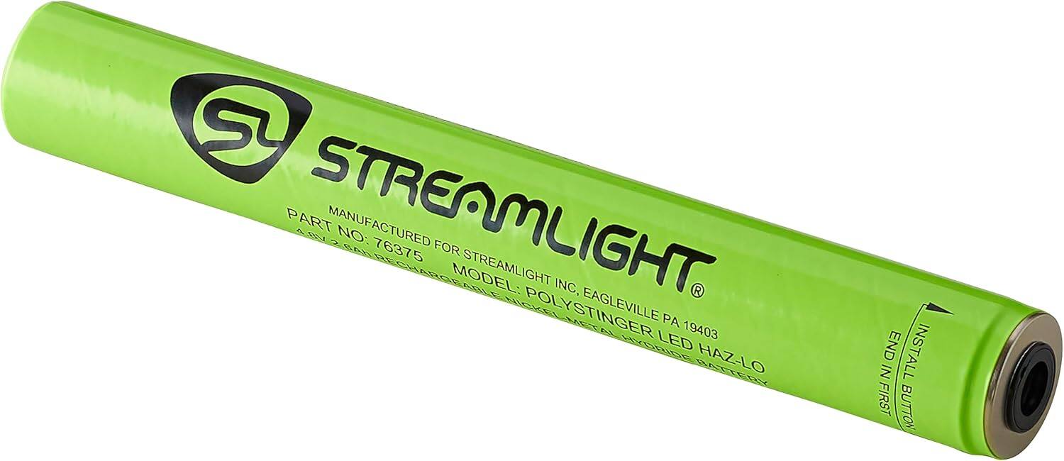 STREAMLIGHT  
MANUFACTURED FOR STREAMLIGHT INC. EAGLEVILLE PA 19403  
PART NO: 76375  
MODEL: POLYSTINGER LED HAZ-LO  
INSTALL IN FIRST BUTTON
