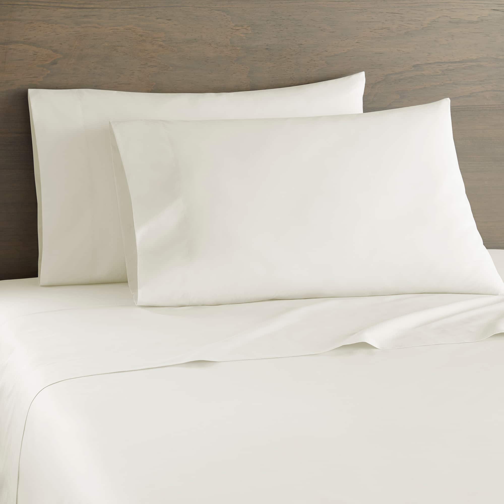 Shavel Home Products - 250 Thread Count Cotton Percale Sheet Set, Twin - Alabaster