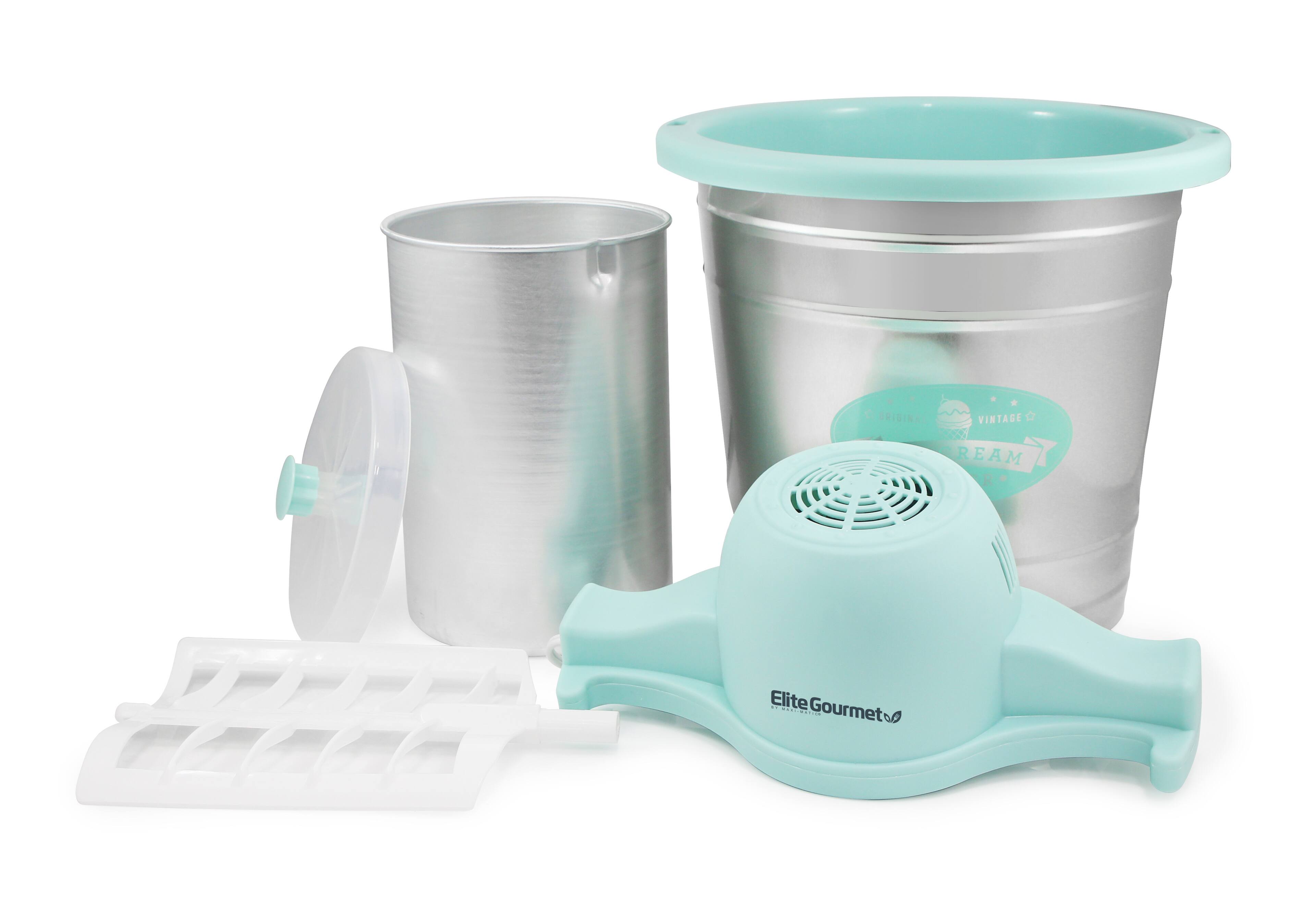 Alt View 1. Elite Gourmet - 4qt Old Fashioned Electric Ice Cream Maker - Light Blue.