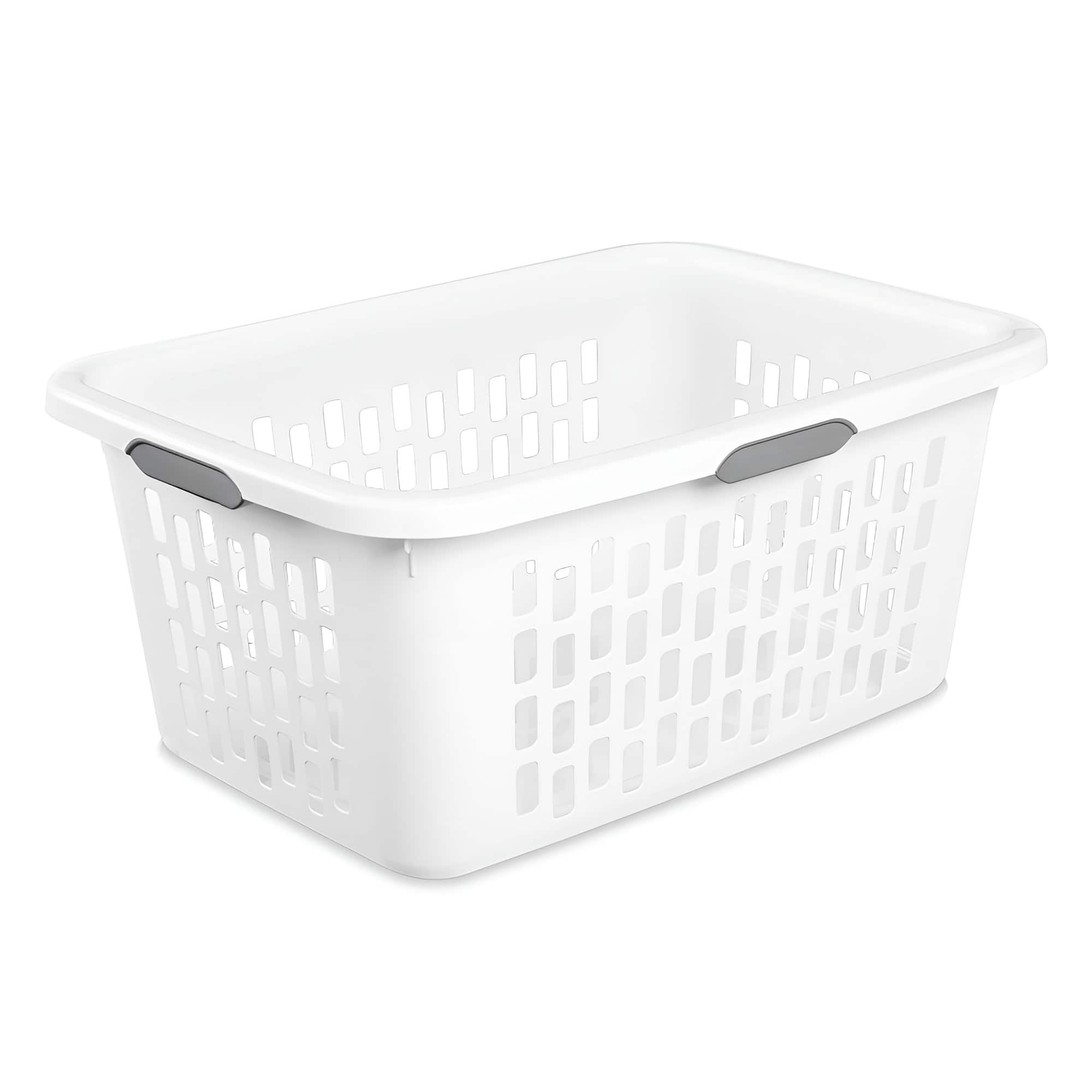 Sterilite - Laundry Basket, 2 Bushel Plastic Hamper with Handles, 18 Pack - White