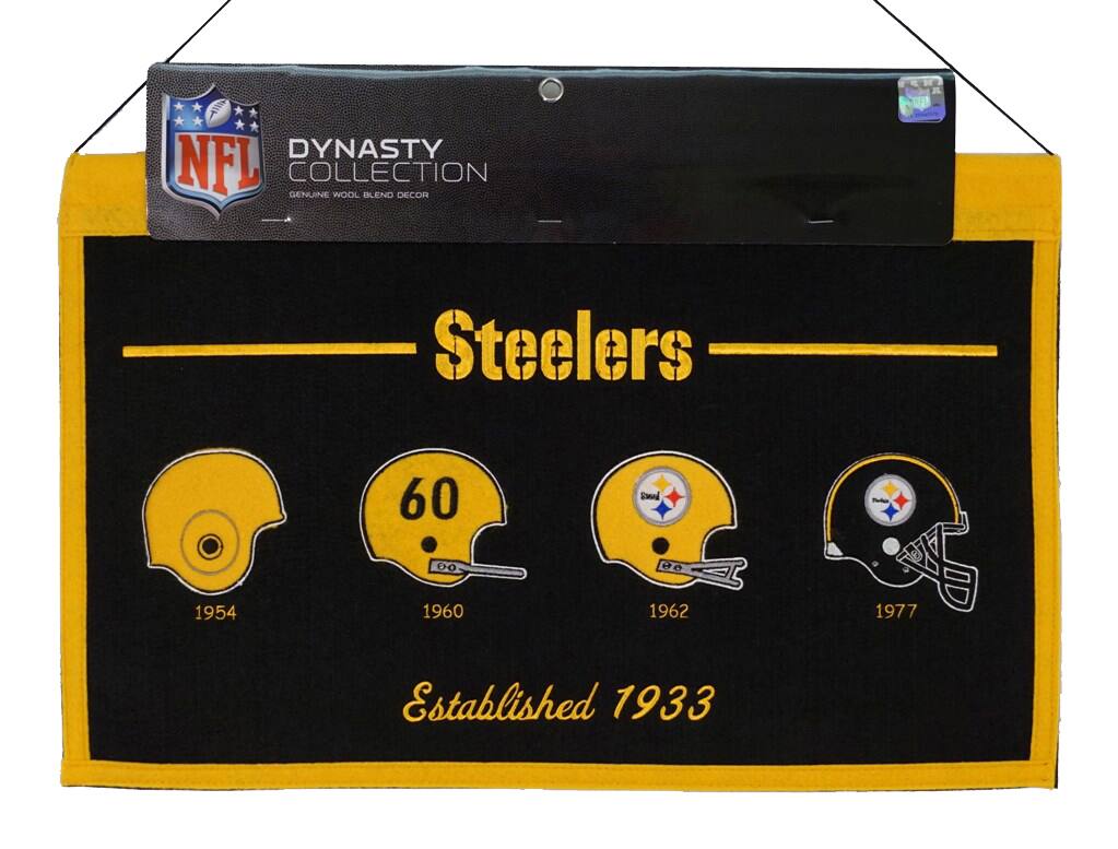 DYNASTY COLLECTION
NFL
GENUINE WOOL BLEND DECOR
Steelers
1954
60
1960
1962
1977
Established 1933