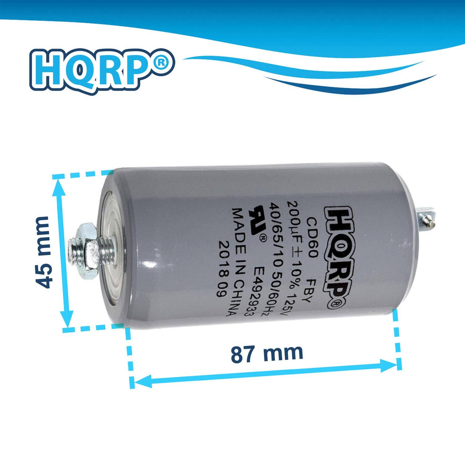 HQRP mm 45 MADE 5 40/65/10 200F CD60 + 09 2018 CHINA IN E492933 50/60Hz 125V 10% FBY HQRPO 87 mm

45 mm  
87 mm