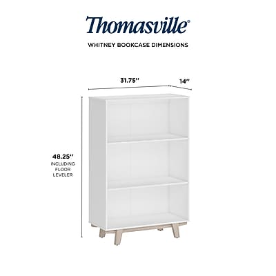 Thomasville  
WHITNEY BOOKCASE DIMENSIONS

31.75"  
14"  
48.25" INCLUDING FLOOR LEVELER