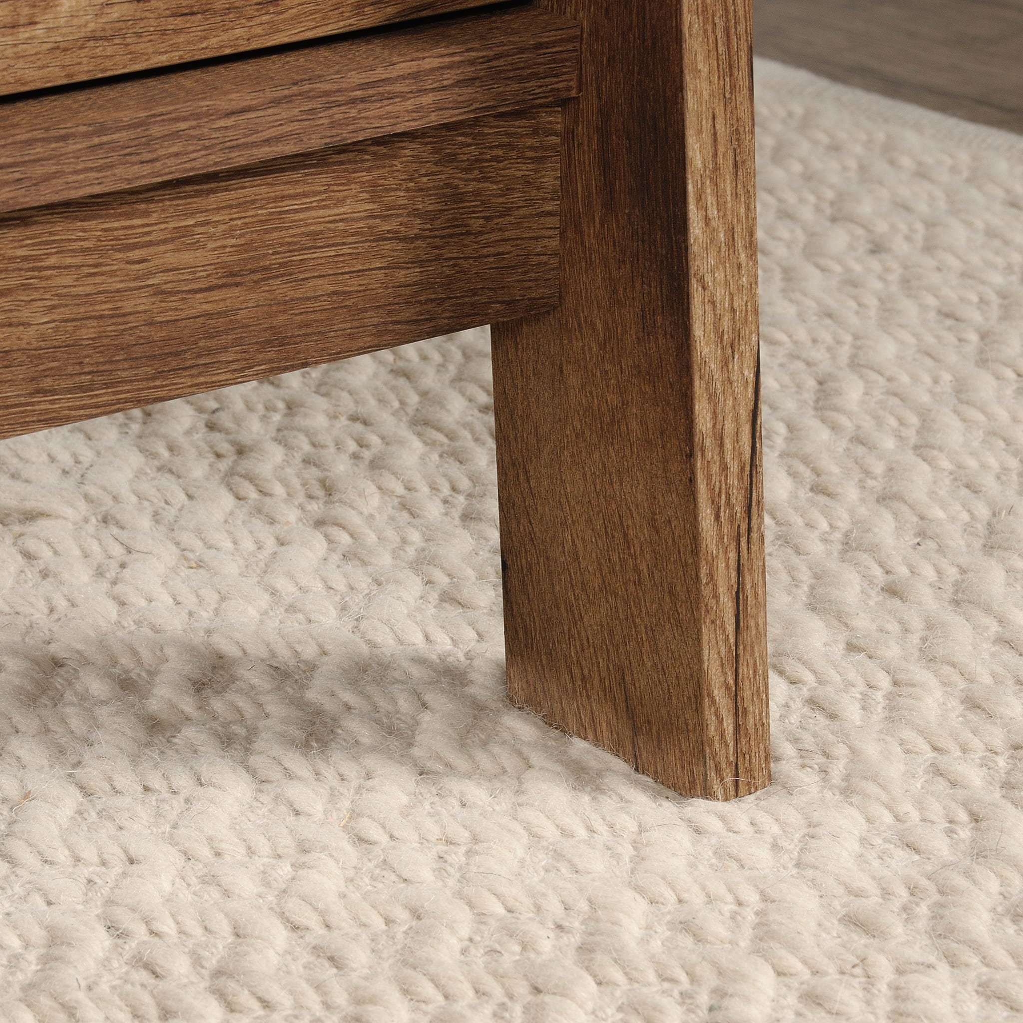 Alt View 11. Sauder - Trestle Collection Rectangular 4-Drawer Table - Vintage Oak.