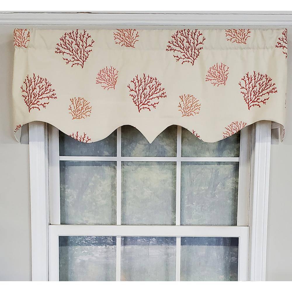 Angle. RLF Home - RLF Home Luxurious Modern Design Classic Deep-Sea Regal Style Window Valance 50" x 17" Coral - Coral.