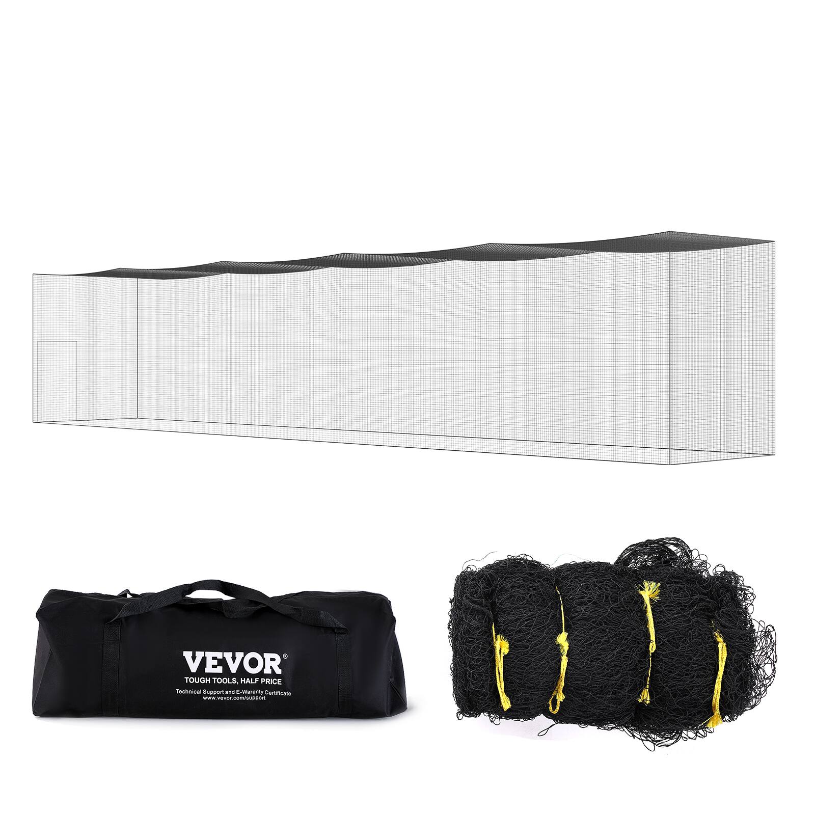 VEVOR - 70x12x14FT Baseball Batting Net, Professional Softball Baseball Batting Hitting Training Net, Portable Pitching Cage Net - Black