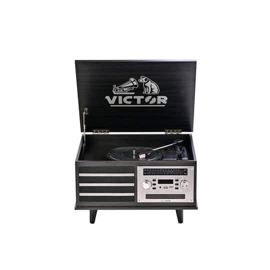 Victor Audio - Victor Monroe 8-in-1 Music Center - Graphite