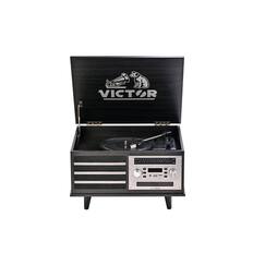 Front. Victor Audio - Victor Monroe 8-in-1 Music Center - Graphite.