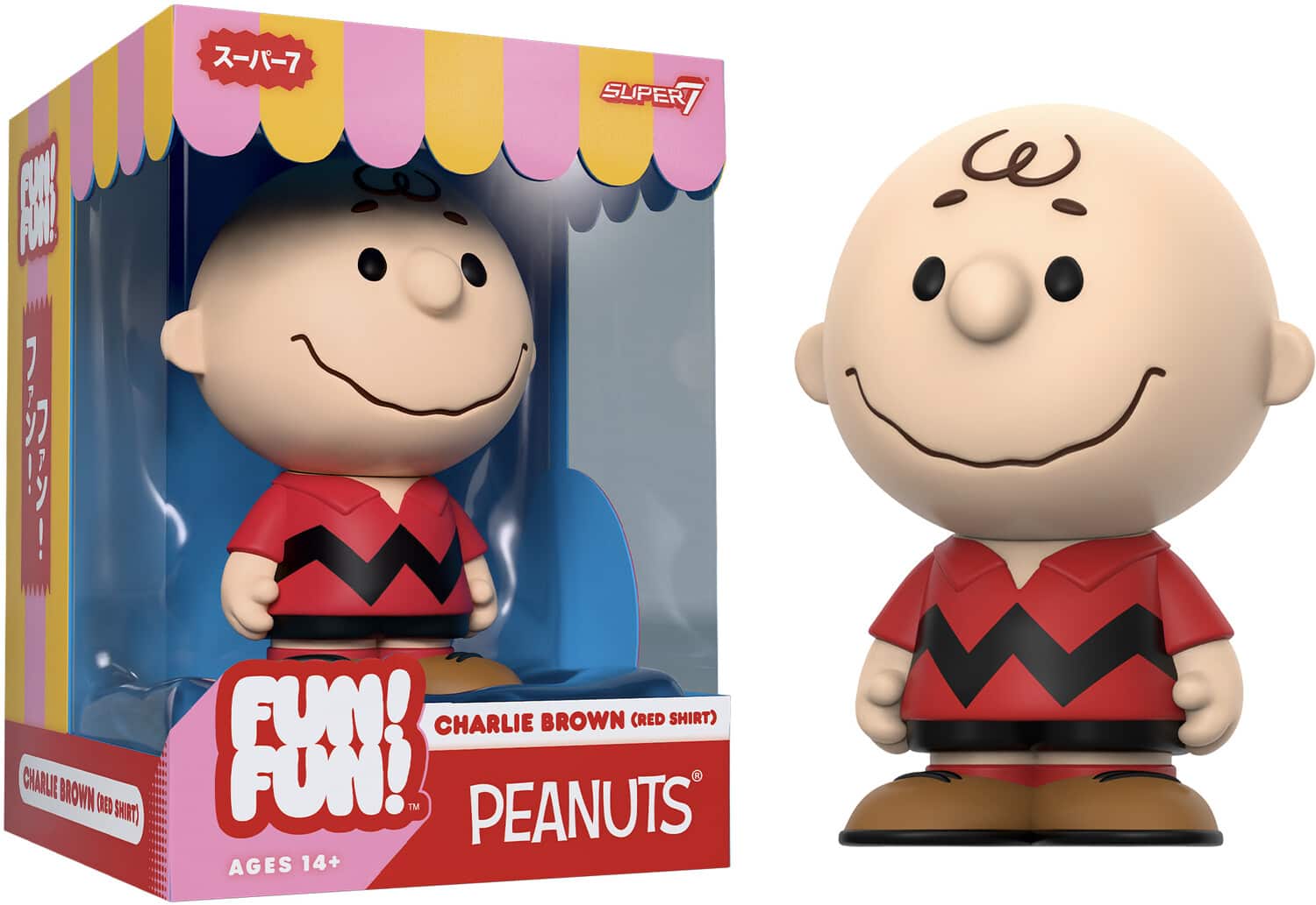 Super7 - Peanuts - FUN! FUN! - Charlie Brown (Red Shirt) - COLLECTIBLES - Multicolor