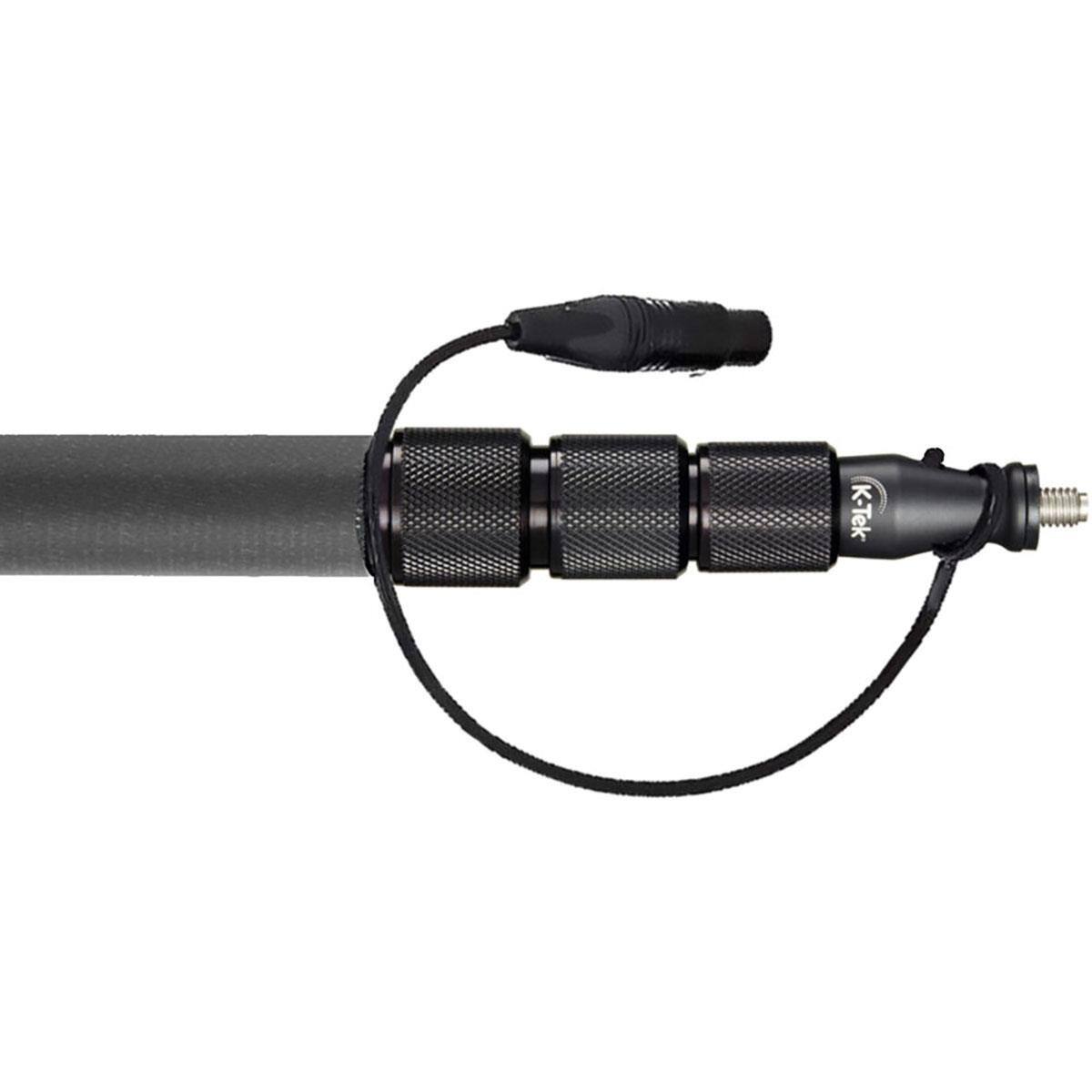 Alt View 1. K-Tek - K-Tek KC88CC 7.3' Indie 4-Section Carbon Composite Boompole with Cable - Black.