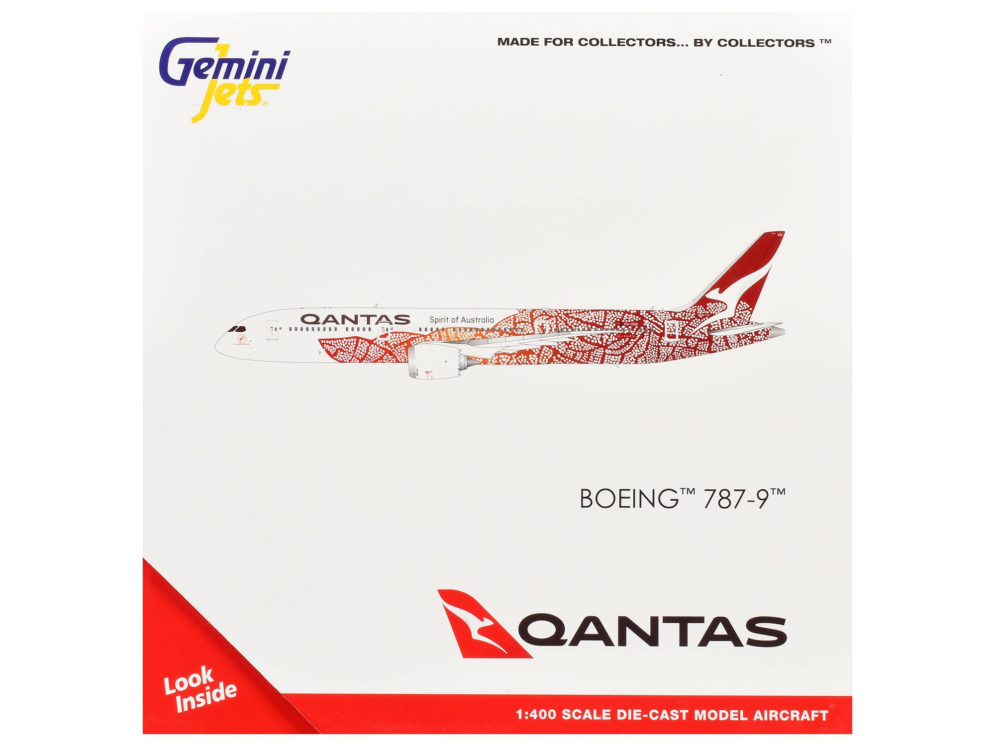 Gemini Jets. MADE FOR COLLECTORS... BY COLLECTORS™ QANTAS Spirit of Australia g. BOEING 787-9™ Look Inside QANTAS 1:400 SCALE DIE-CAST MODEL AIRCRAFT