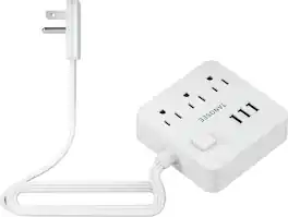 TESSAN - 5 ft 3 Outlet 3 USB Power Strip - White