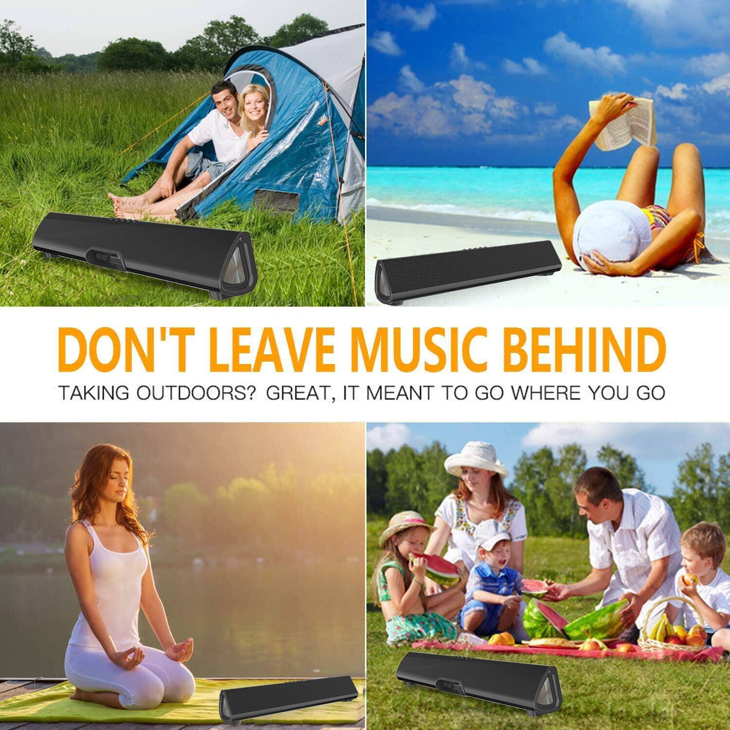 DON'T LEAVE MUSIC BEHIND  
TAKING OUTDOORS? GREAT, IT MEANT TO GO WHERE YOU GO
