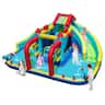 Costway - Inflatable Water Park with Climbing Wall Splash Pool Water Cannons Blower Excluded - Multicolor