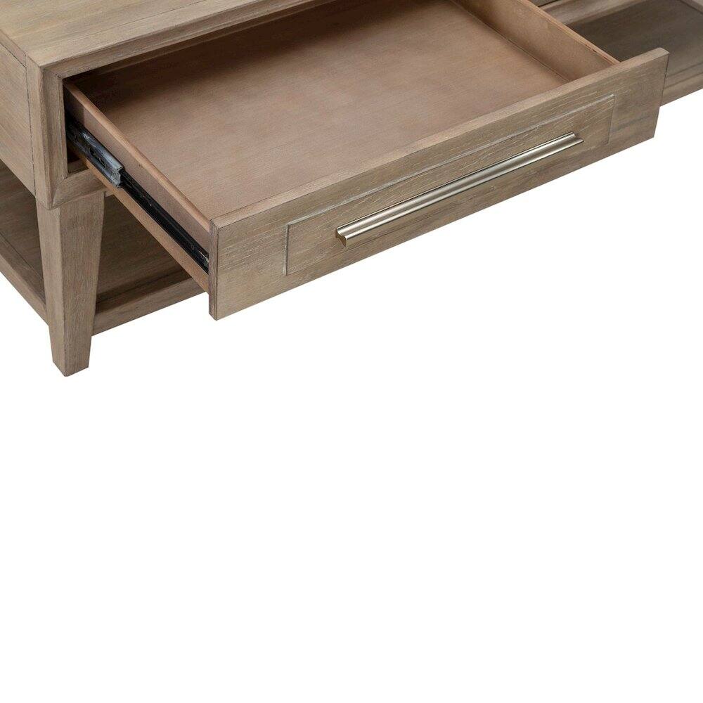 Alt View 6. Liberty Furniture Industries - Brentwood Cocktail Table with Drawer Storage - Sandstone Oak Wood - Sandstone.