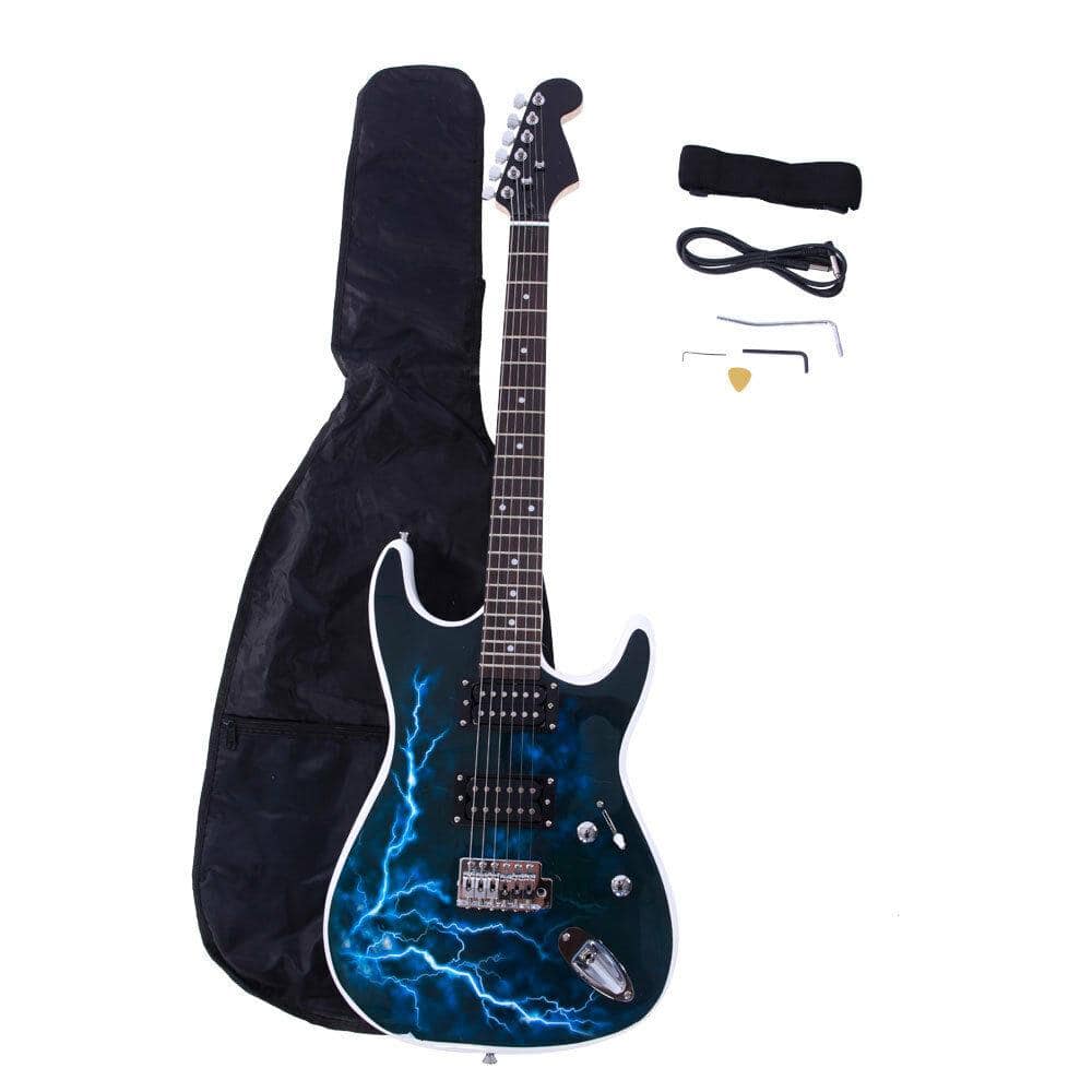 Photos - Guitar Electric Winado - 39" GST Full Size   Practice Beginner Lightning Style With Bag for Student 