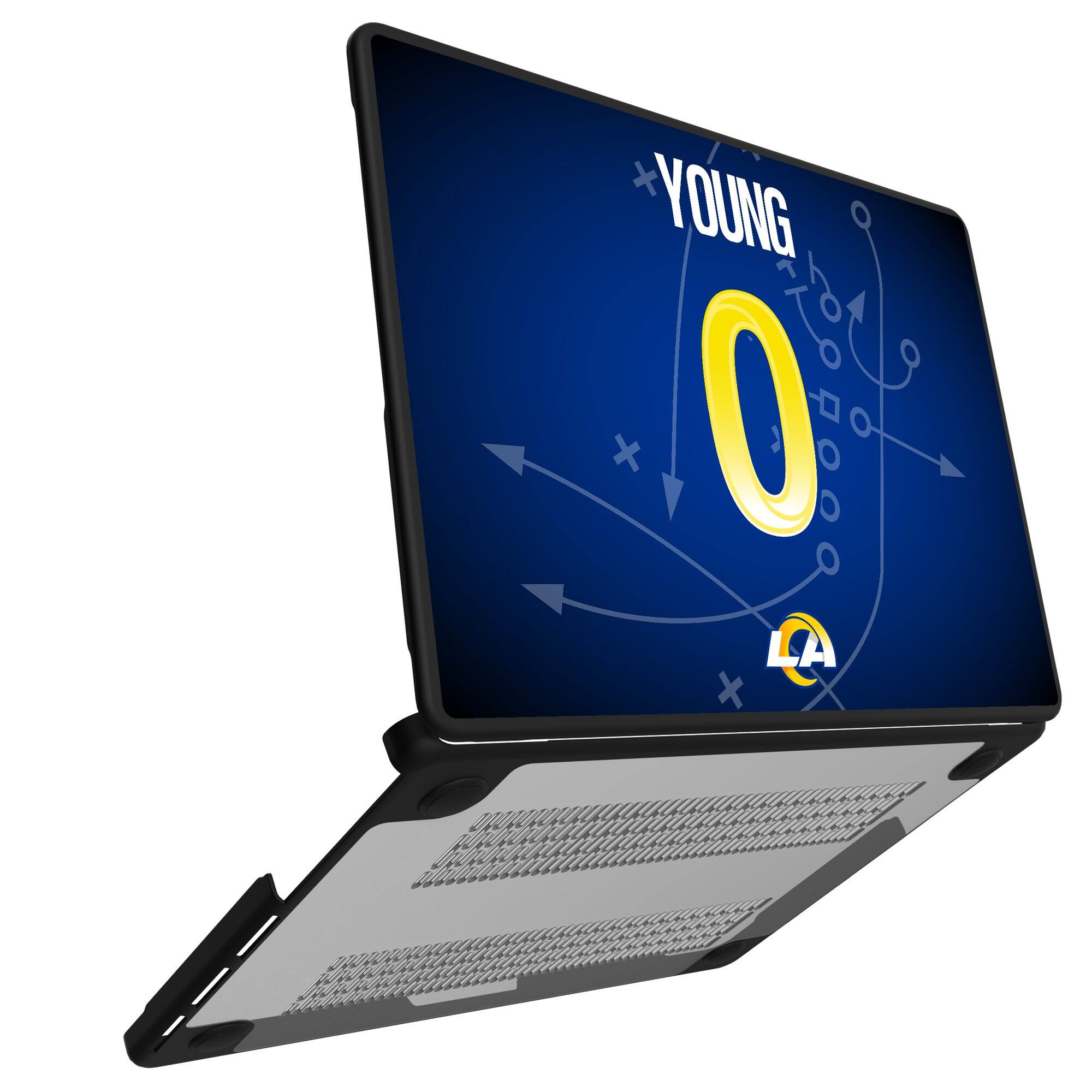 Alt View 1. Keyscaper - Byron Young Los Angeles Rams MacBook Case - Air 15 in - Multicolor.
