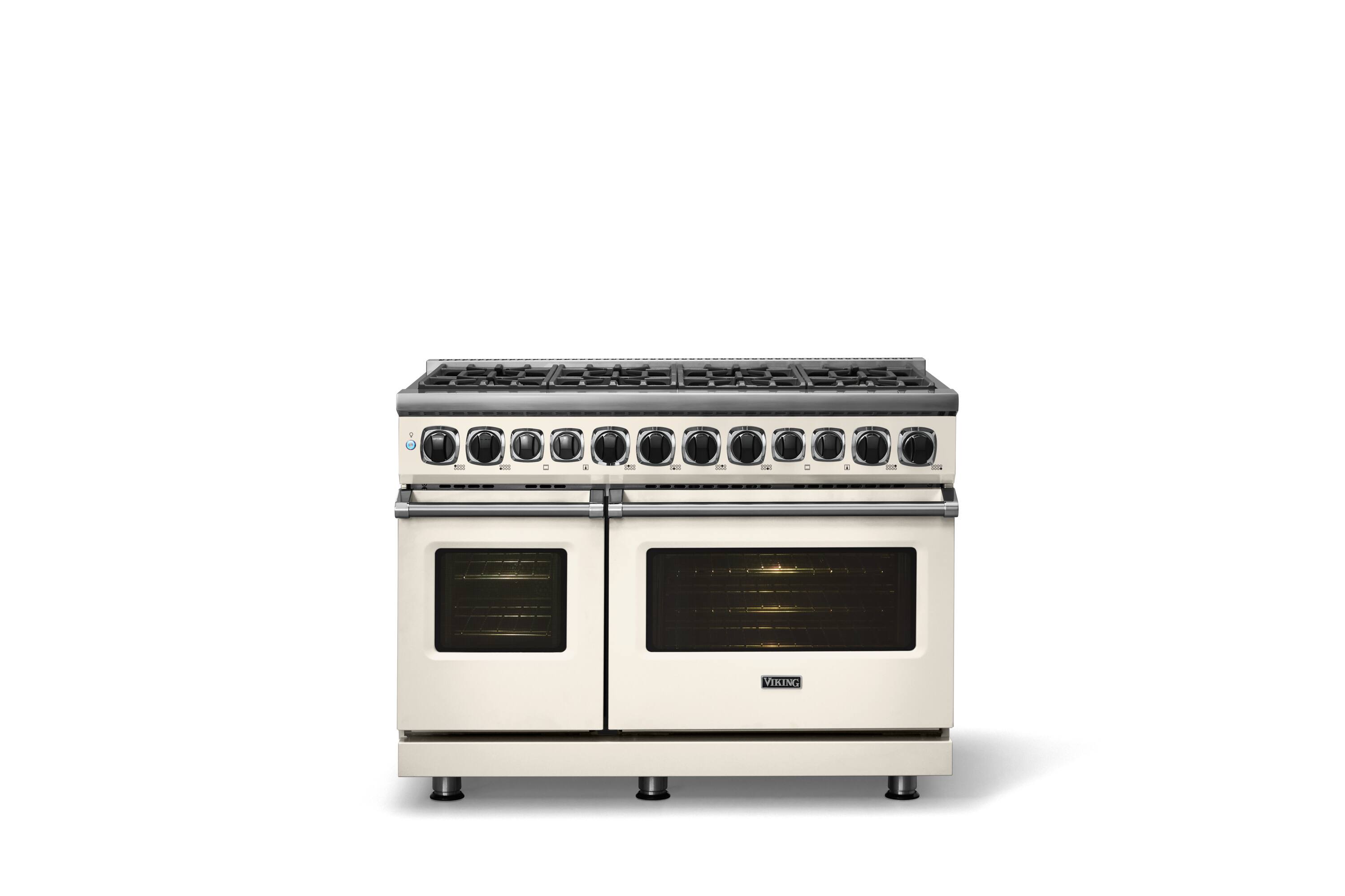 Alt View 1. Viking - 48 in. Wide 8 Burner Dual Fuel Sealed Burner Range - Pure White.