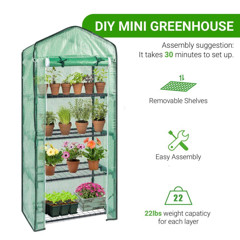 DIY MINI GREENHOUSE

Assembly suggestion: It takes 30 minutes to set up.

1L Removable Shelves

Easy Assembly

22lbs weight capacity for each layer