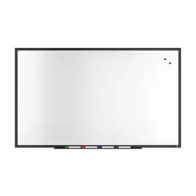 Front. TRU RED - TRU RED™ Magnetic Steel Dry Erase Board, Black Frame, 5' x 3' (TR61182) - Black.