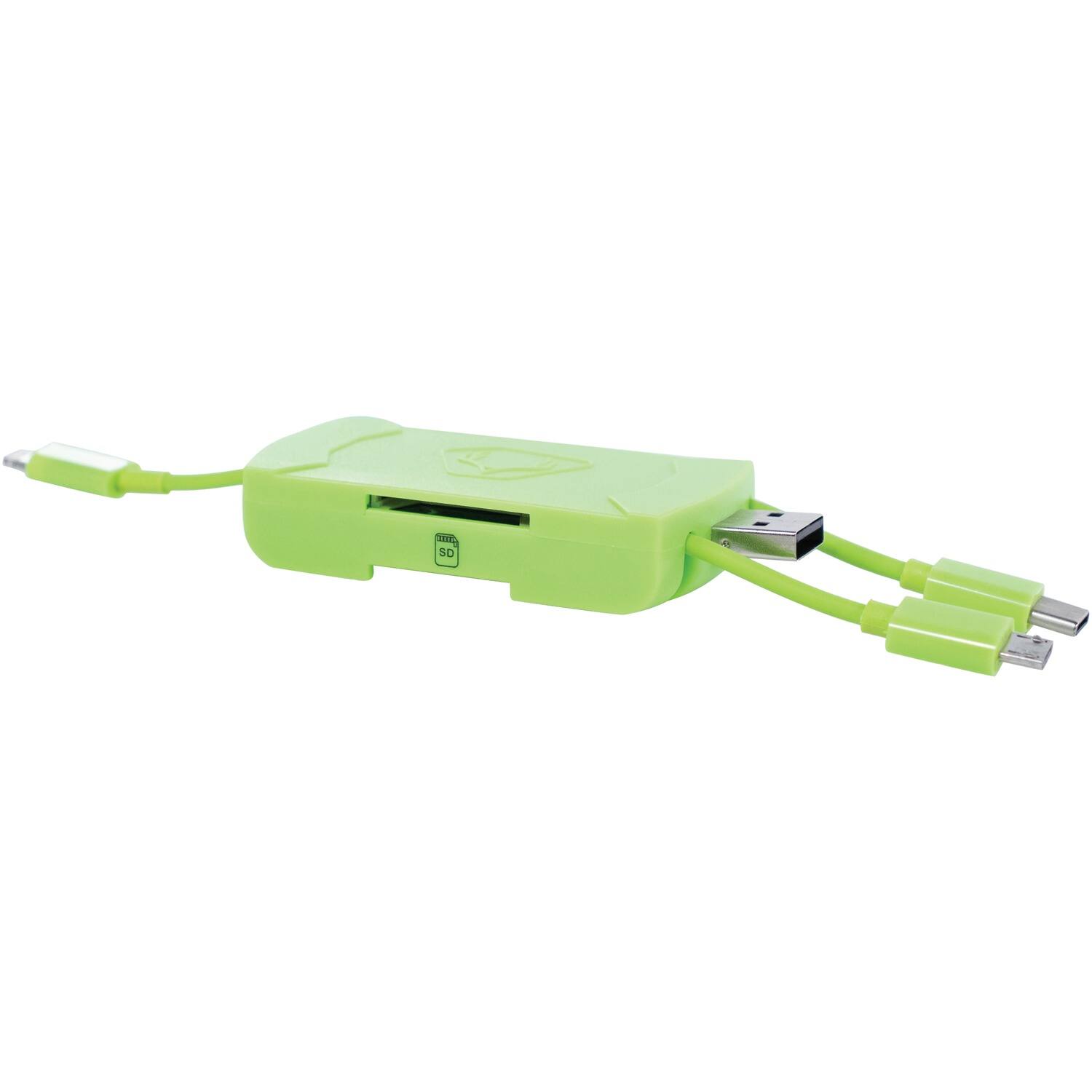 Left. HME - 4:1 Card Reader - Neon Green.