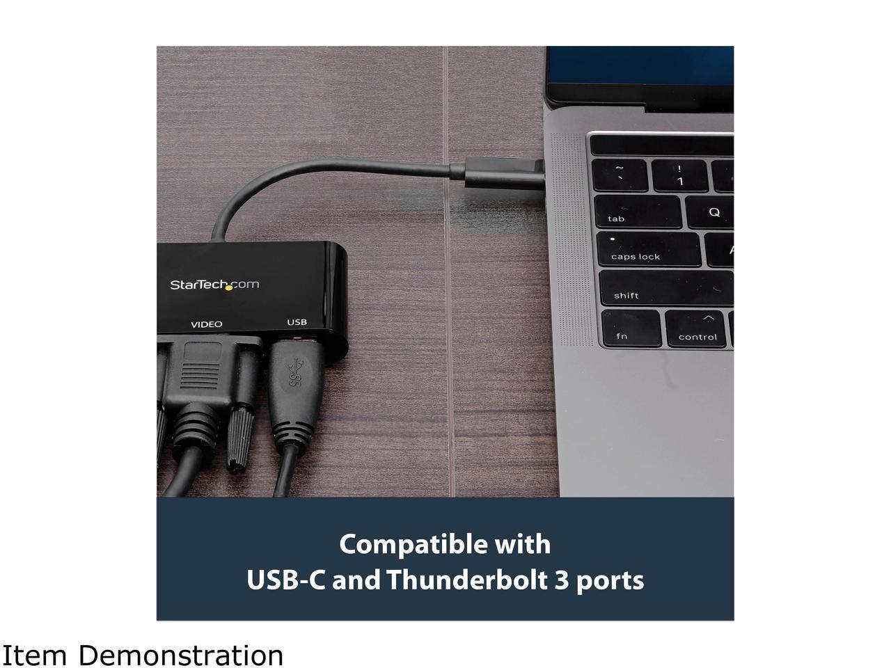- 1 tab caps lock StarTech.com com shift VIDEO USB fn control
- Compatible with USB-C and Thunderbolt 3 ports
- Item Demonstration
