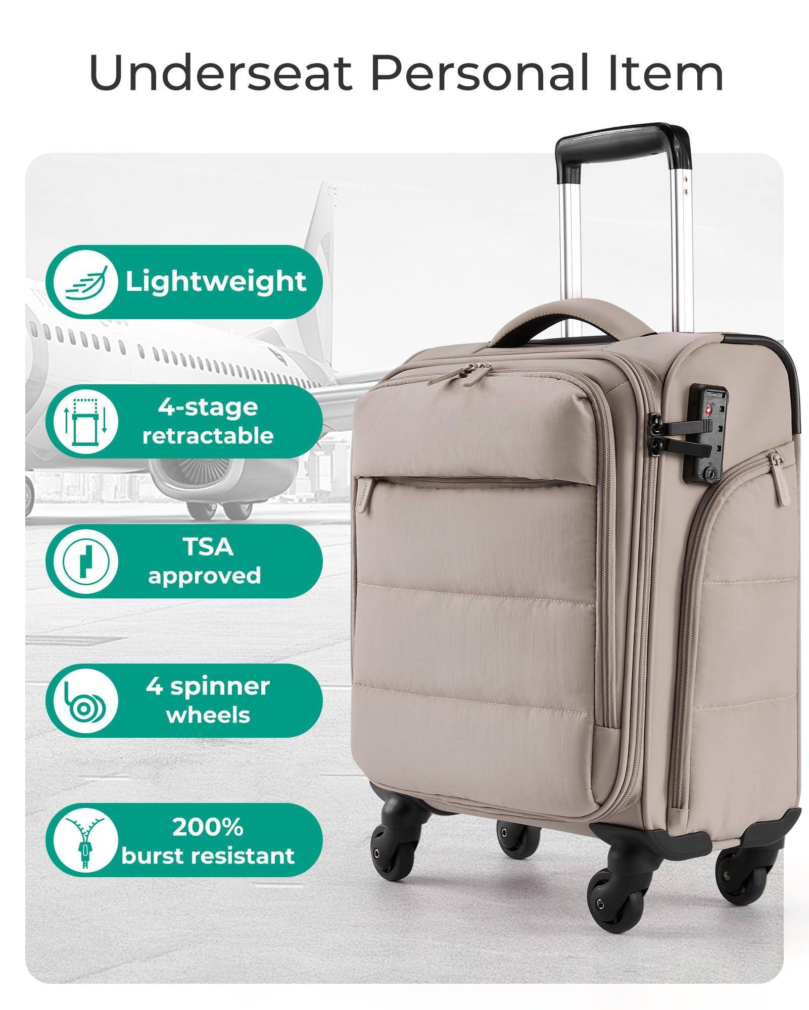 Underseat Personal Item

- Lightweight
- 4-stage retractable
- TSA approved
- 4 spinner wheels
- 200% burst resistant