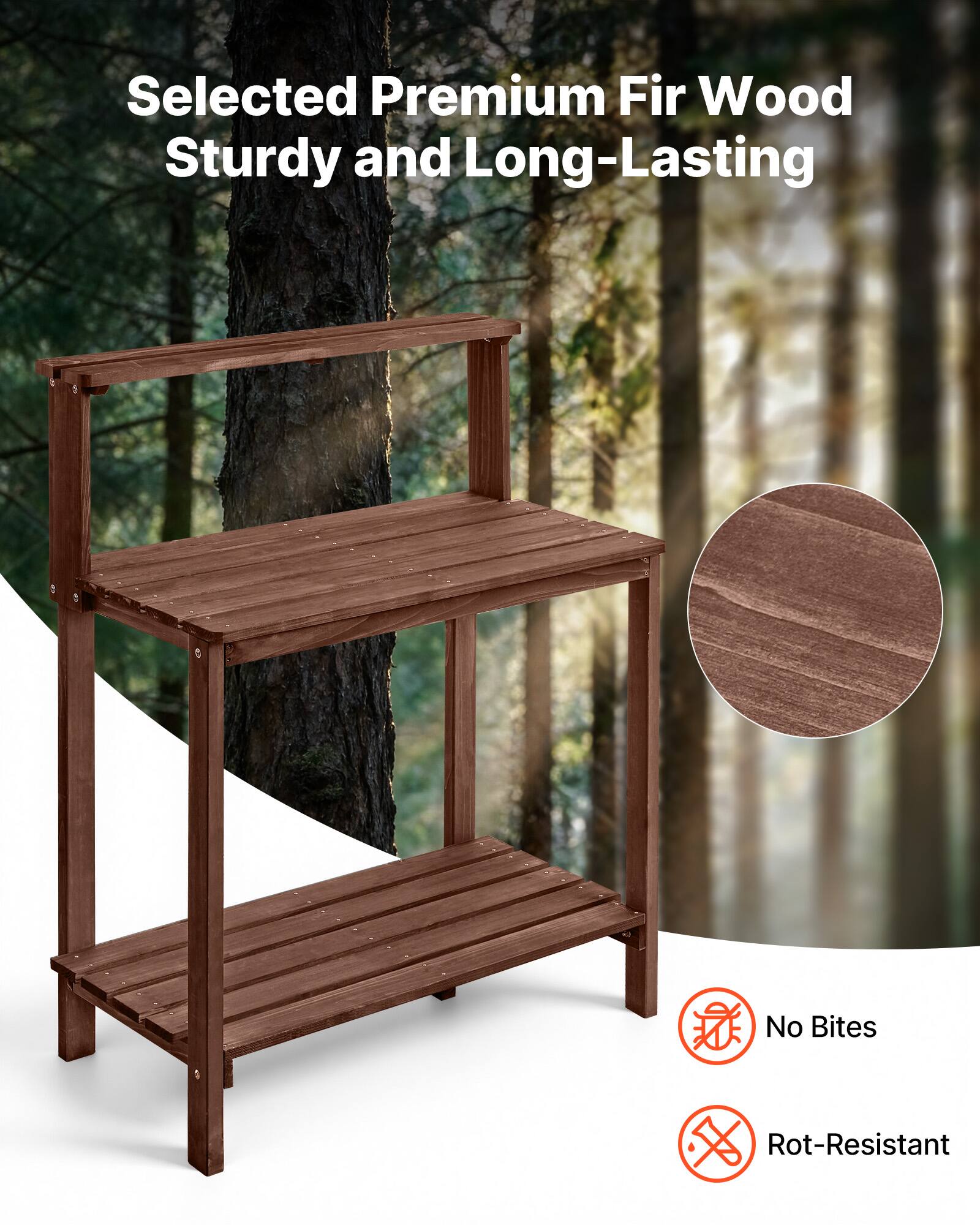 Selected Premium Fir Wood  
Sturdy and Long-Lasting  

No Bites  
Rot-Resistant