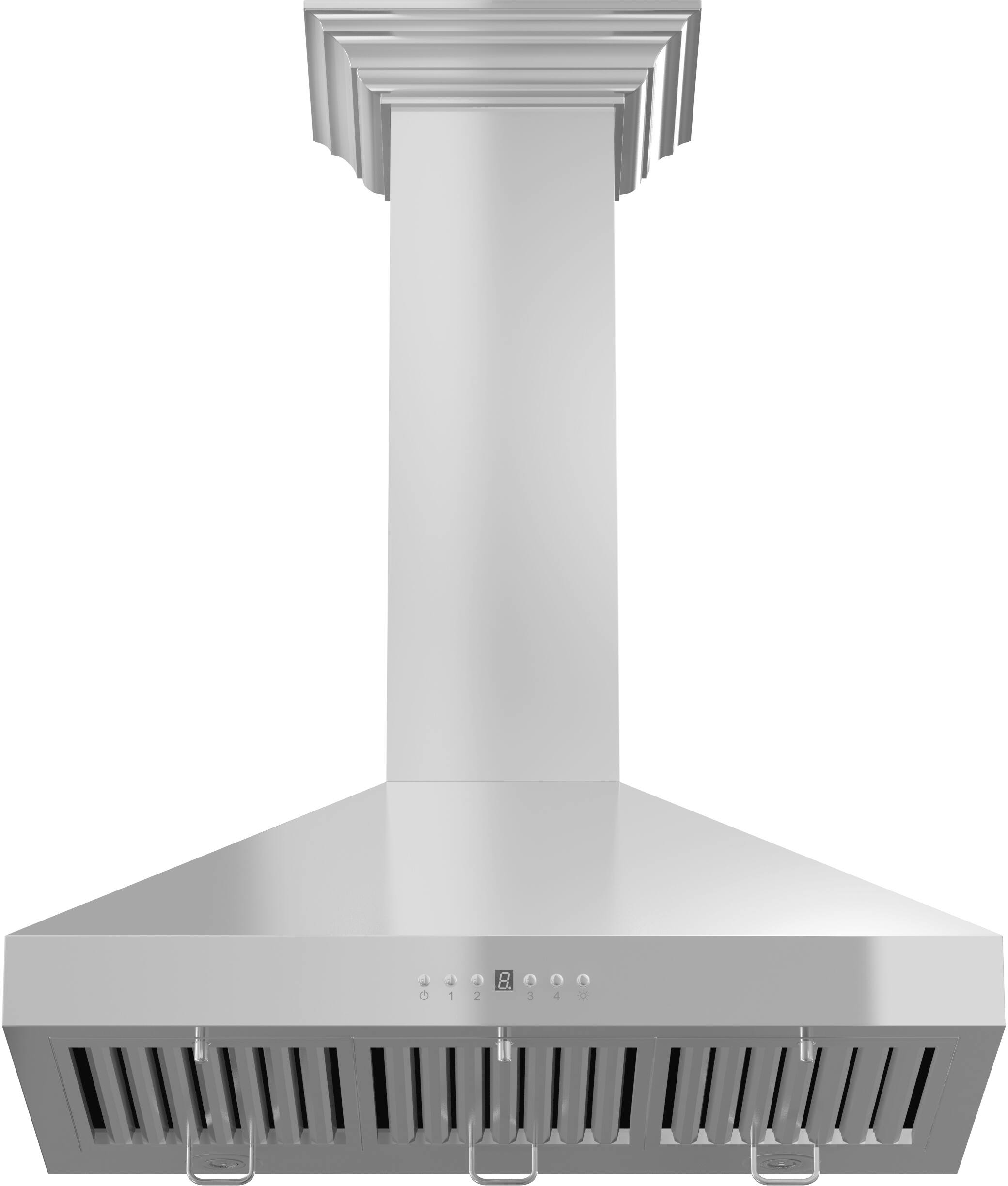 Left. ZLINE - ZLINE 30 in. Convertible Vent Convertible Vent Wall Mount Range Hood in Stainless Steel with Crown Molding (KL3CRN-30) - Stainless steel.