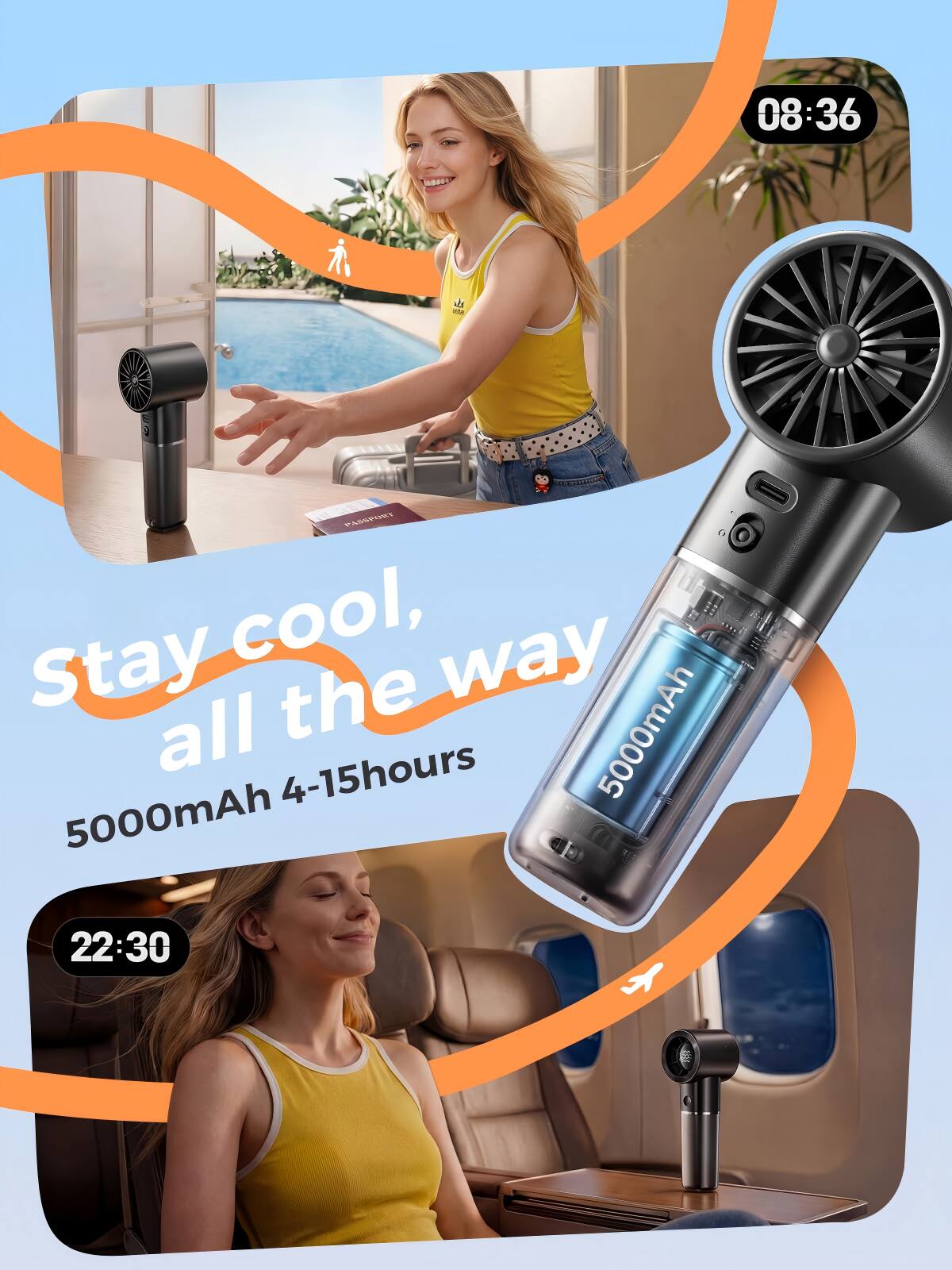 08:36 - Stay cool, all the way  
5000mAh 4-15hours  
22:30