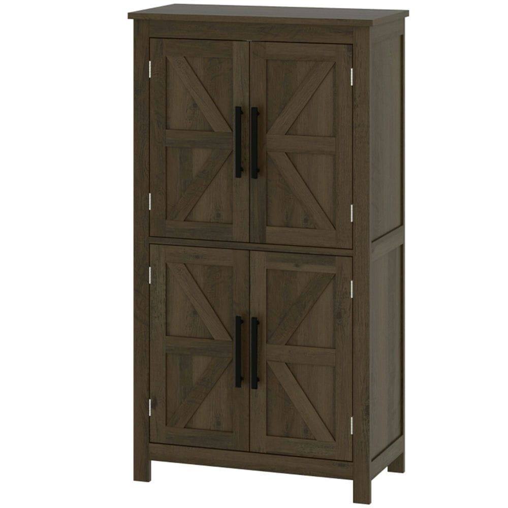 Front. Kadyn - Bathroom Floor Cabinet, Bathroom Cabinet, Floor Cabinet for Bathroom, Living Room, Entryway, Kitchen, Brown - Brown.