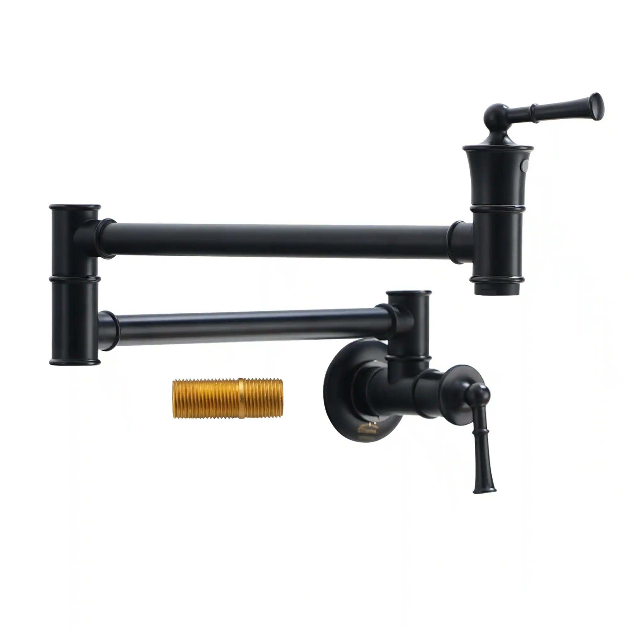 1.8 GPM Solid Brass Wall Mounted Foldable Kitchen Pot Filler with Mounting Hardware and Double Handle