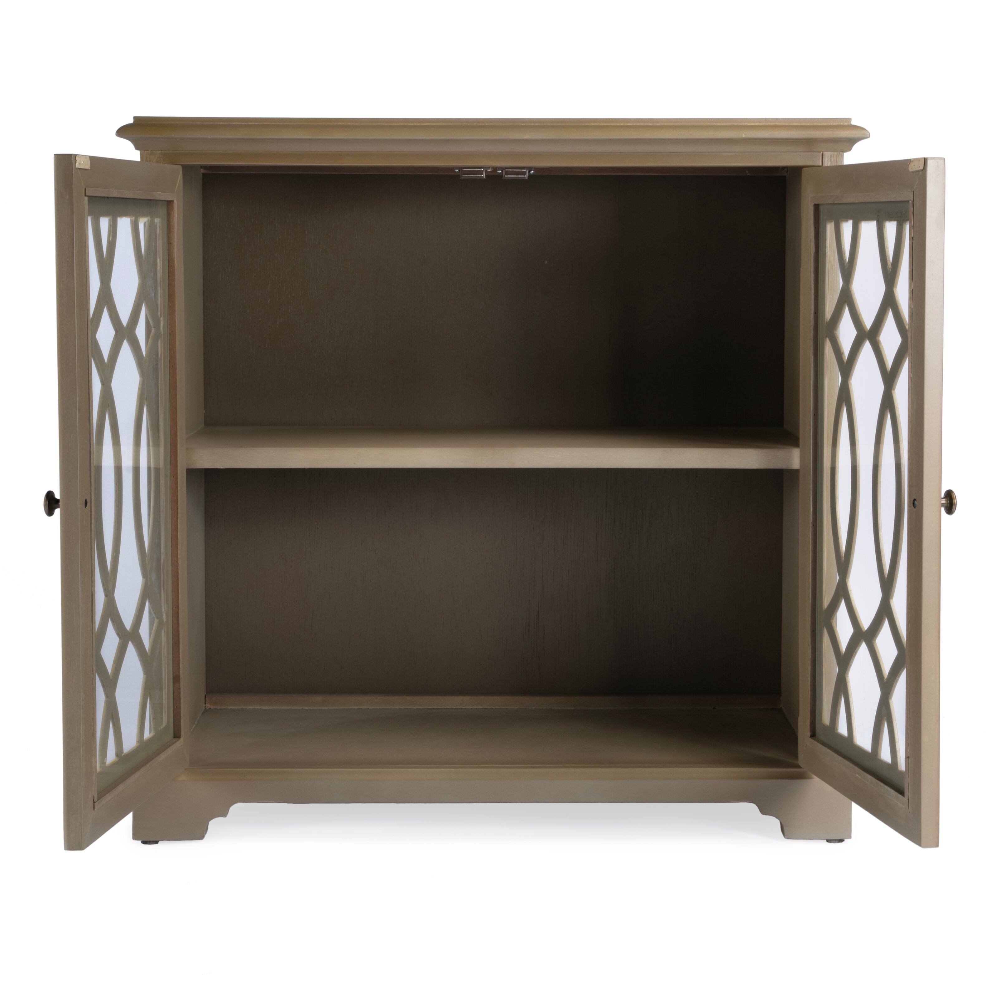 Alt View 2. Butler Specialty - Lee 31 in. W Rectangular Wood and Glass 2 Door Accent Storage Cabinet - Light Brown.