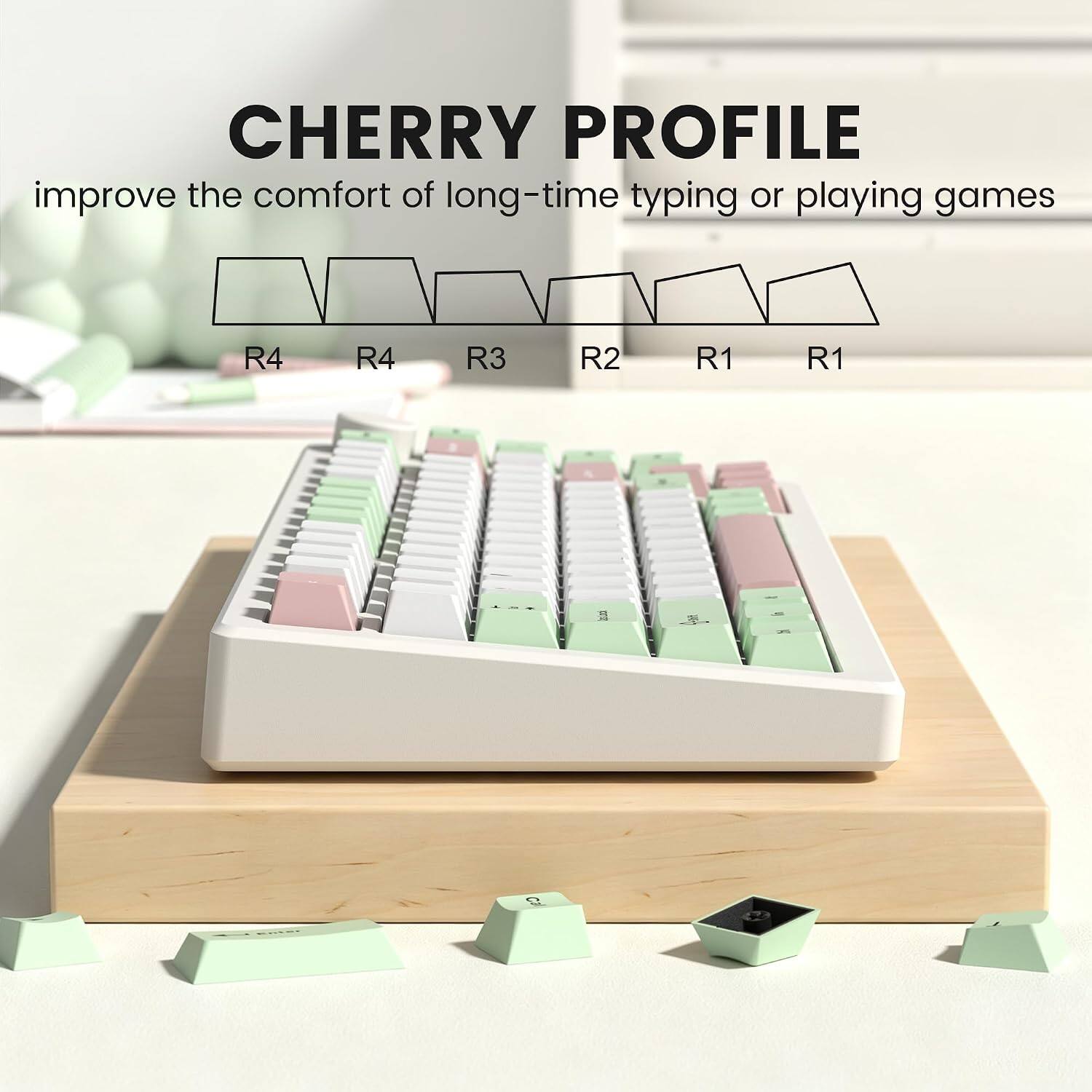 CHERRY PROFILE  
improve the comfort of long-time typing or playing games  
R4  
R4  
R3  
R2  
R1  
R1