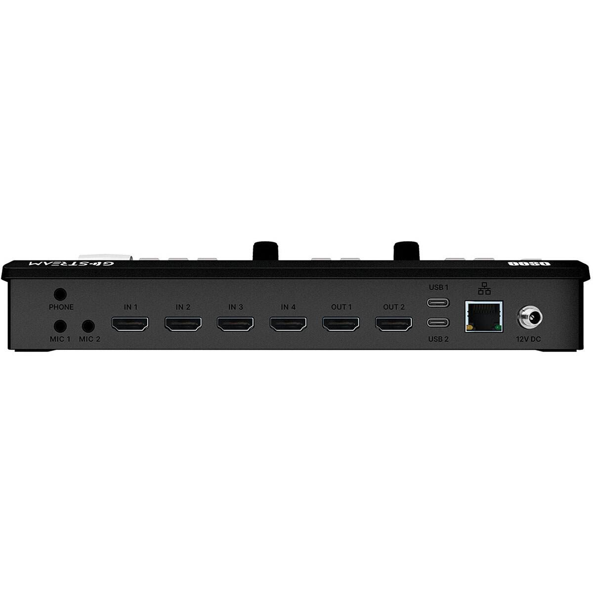 GIOSTREAM  
0200  
USB1  
PHONE  
IN1  
IN2  
IN3  
IN4  
OUT1  
OUT2  
MIC 1  
MIC 2  
USB2  
12V DC